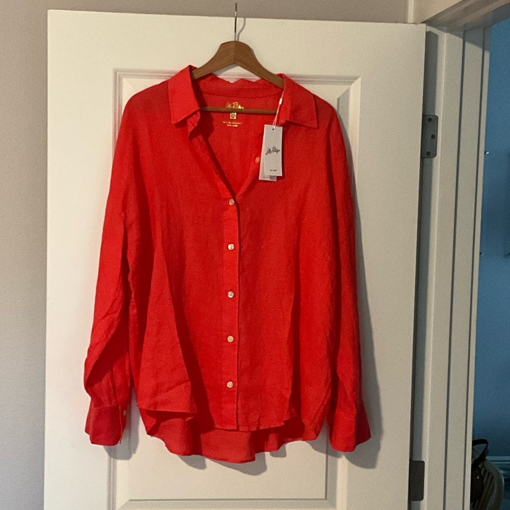 Lilly Pulitzer Vibrant Red Shirt